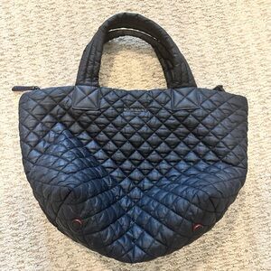 MZ Wallace Black Medium Quilted Tote with zippered extra pouch - NEW